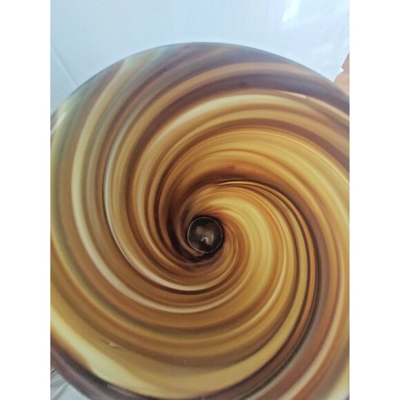 Large Murano Style Hand Blown Glass Vase Chocolate Swirl 12.5" - Picture 2 of 11